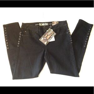 NWT Rewash Brand Jeans Black Size 7
